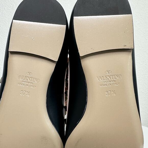 VALENTINO GARAVANI Rockstud leather pointed toe flats 37.5 - Picture 10 of 12